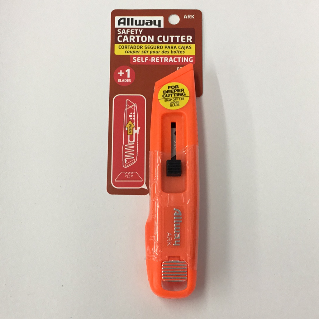 Allway Ark Orange Retractable Blade Box Cutter